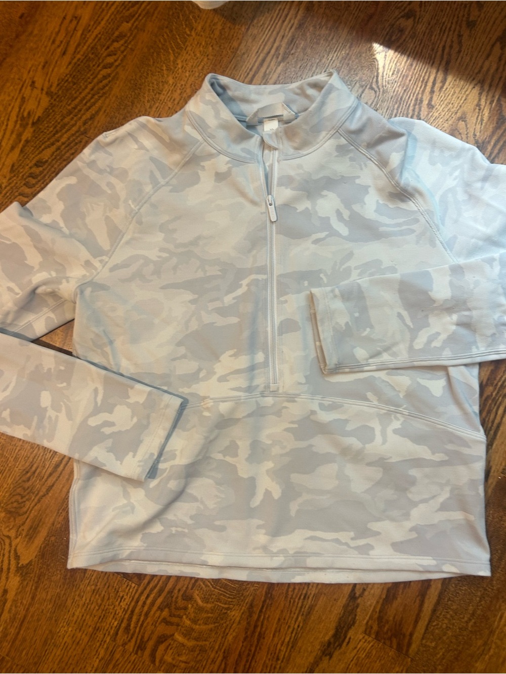 Lululemon Pace Pursuit Long Sleeve Half Zip Jacket Incognito White Snow Camo 10